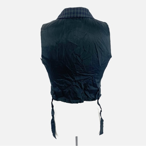 Jeremy Scott Vintage Plaid Vest Size 4P – Gold Buttons (Missing One) - Picture 2 of 9